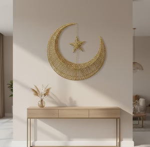Gold Moon & Star Ornament for Ramadan & Eid Home Decor