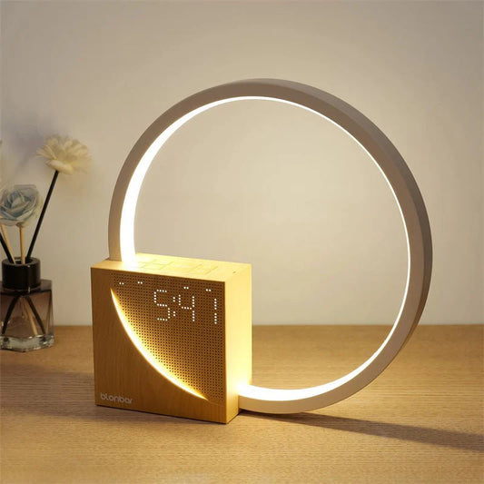 LED Desk Lamp with Digital Clock, Wake-Up Light & Natural Sounds