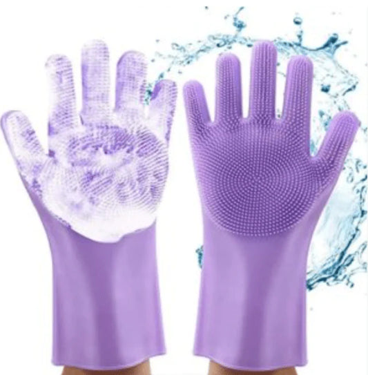 Reusable Silicone Cleaning Gloves – Scrubbing Bristles for Home